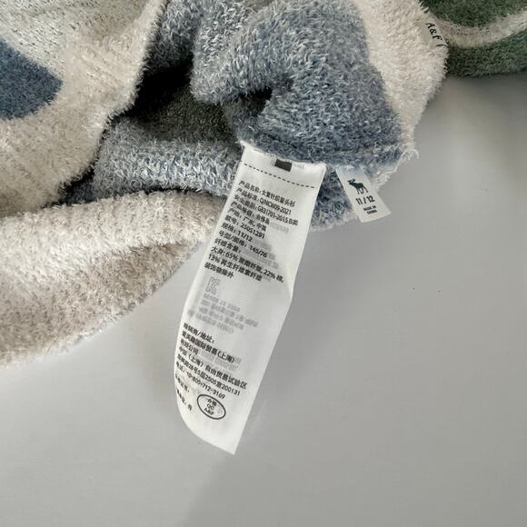 Abercrombie & Fitch Kids Check Sweater 11-12 Girls Preppy Blue Green Cozy - Picture 5 of 9